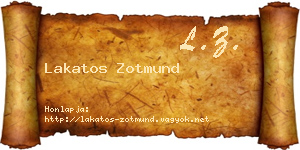 Lakatos Zotmund névjegykártya